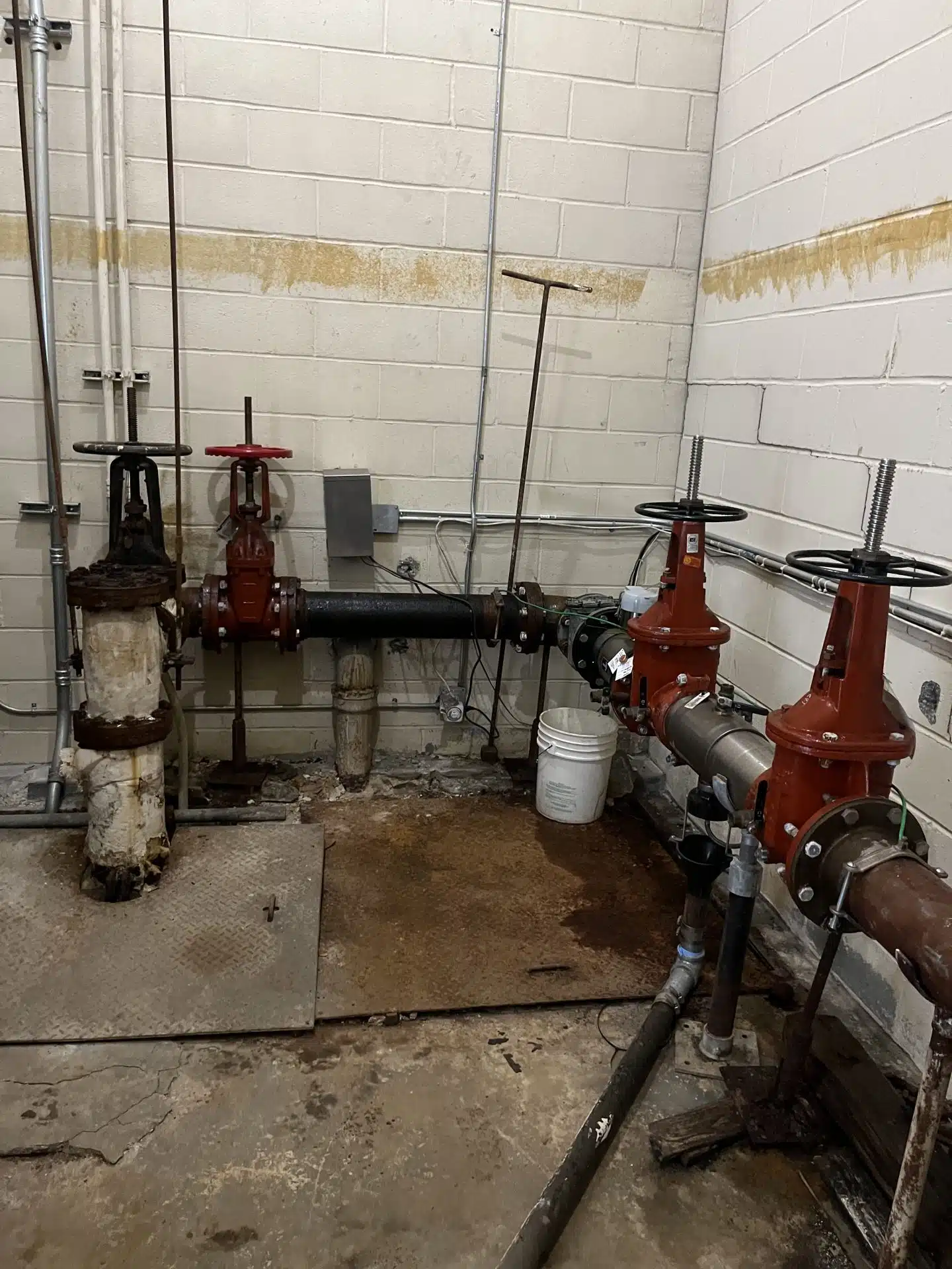 Commercial basement water service entrance